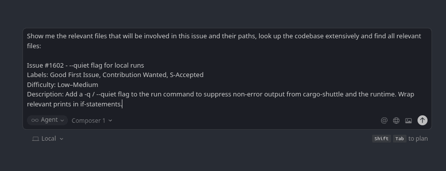 Cursor's model search request for GitHub issue